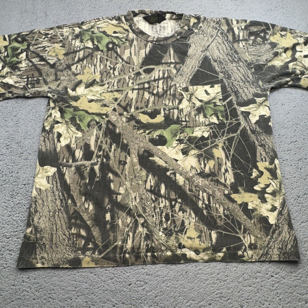 Liberty Shirt Mens XL Camo Camouflage Pocket Outdoor Hunting Tee Chest 46-48
